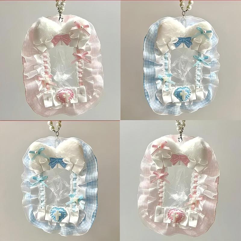 Kawaii Kpop Photocard Holder Sweet Lolita Style Bow Photo Card Protector Idol Photo Display Case Lace Photocard Case Gifts