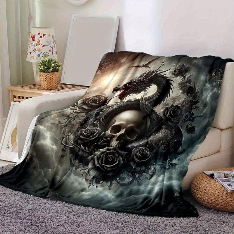 1pc Dragon's Serpent Blanket Soft Warms, Living Room, Travel, Camping, Car Blankets