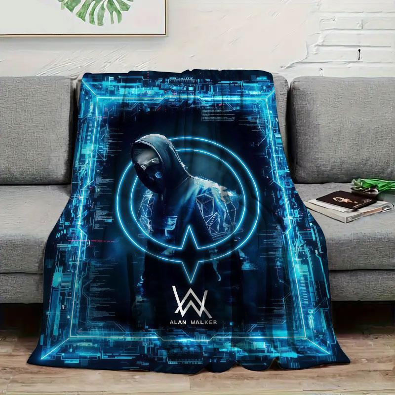 

1Pc DJLogo Print Flannel Blanket, High quality Comfortable for All Seasons, Warmth and Comfort, Perfect for Christmas Gifts 80cm x 120cm