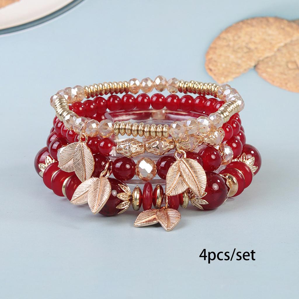 Bohemian Ethnic Wind Wing Pendant Multi-Layer Elastic Rope Beaded Bracelet Wing Pendant Bracelet