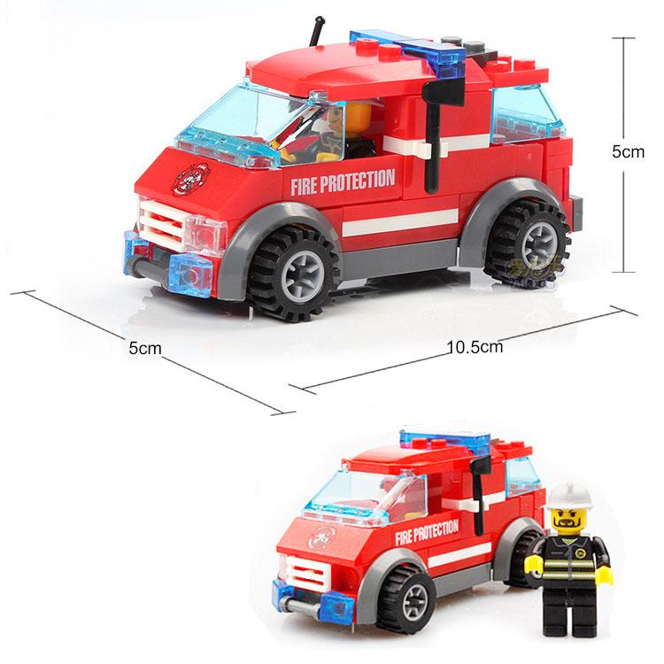 City Fire Station 3d Model Rescue Fire Engine Truck Vehicle Helicopter Model Building Blocks Set Toy