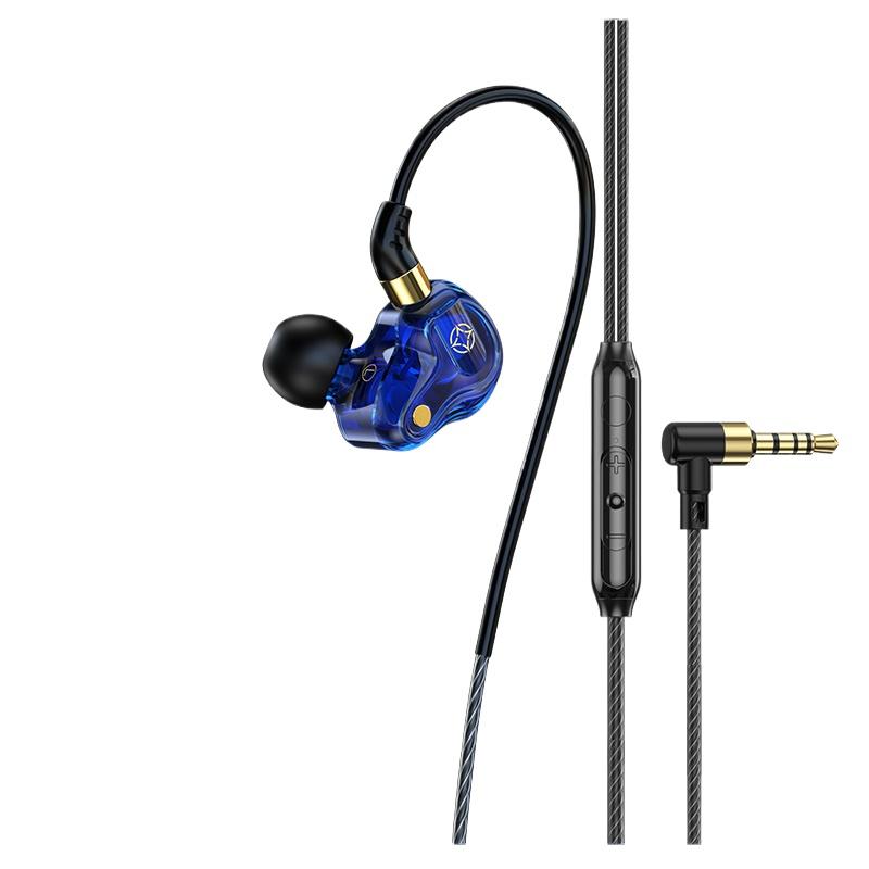 3.5mm Wired Earphones 8mm Dual Dynamic Coil HiFi Bass Stereo Earbuds Sports Gaming In-Ear Headset Headphones with Microphone