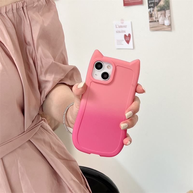 

Силіконовий чохол Gradient Cat Ears для Apple 15Promax і Huawei P60 - захист від падіння, м яка обкладинка все включено Huawei Pura 70