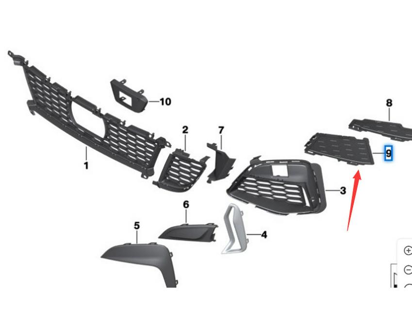 BMW Seria 3 G28 Grile Inferioare de Admisie Aer Bara Față, Stânga & Dreapta (51118075663, 51118075664)