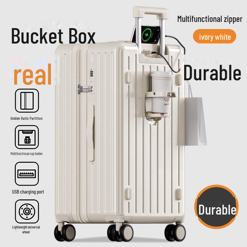 

«Прочный 24-дюймовый чемодан на колесиках с подстаканником и прочным замком для мужчин и женщин» 28-inch Extra Large