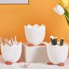 Multifunctional Broken Chicken Storage Box Egg Shaped Desk Storage Silicone Pencil Holder  Home