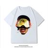 NBA Warriors Poole Big Avatar Print Short-sleeved T-shirt Men's American Retro Summer Pure Cotton Loose