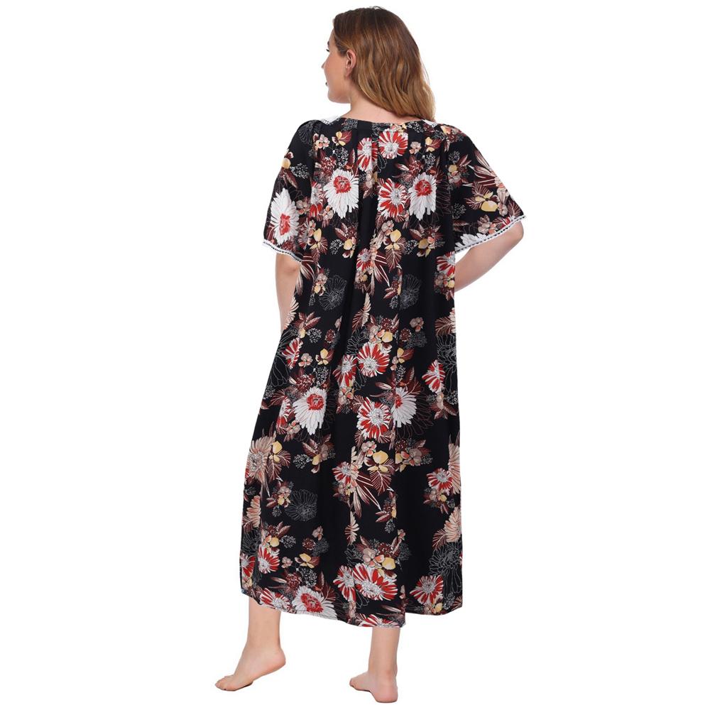 Camicia Da Notte OLEETS Donna A Maniche Corte | Morbida, Taglie Forti M-XXL | Abbigliamento Casa Estivo