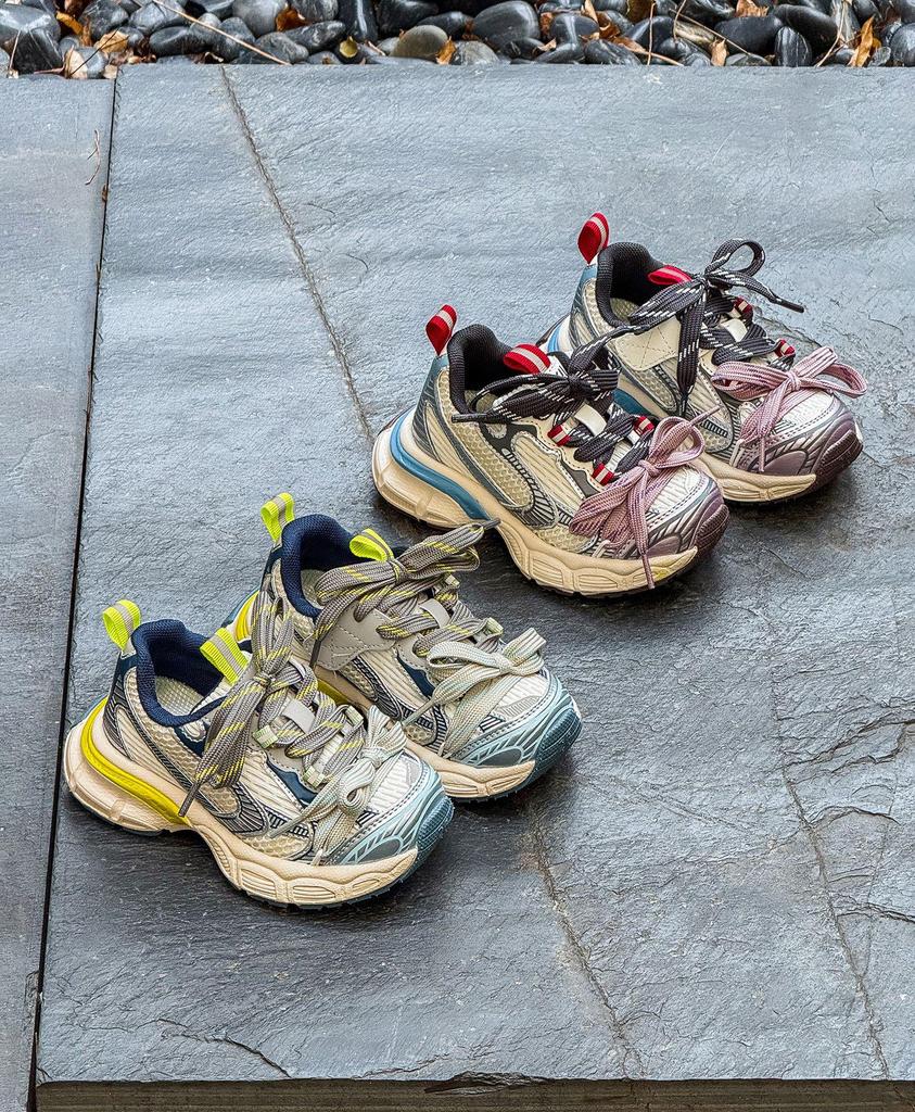 Spring 2026 Kids' Fashion Trend: Double Lace-up Breathable Lightweight Dad Shoes