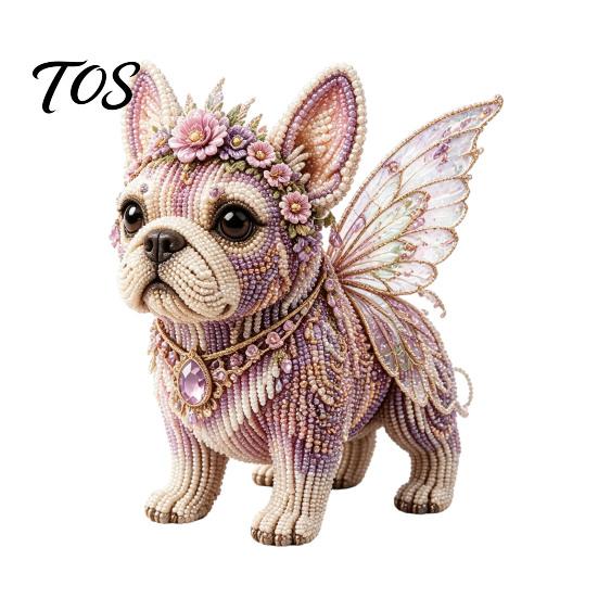 DIY Bulldog Beading Kit Mythical French Bead Kit, 3D Beaded Animal Art Crafts Decoration Handmade Decoration, Gift for Craft Lovers Beginner I