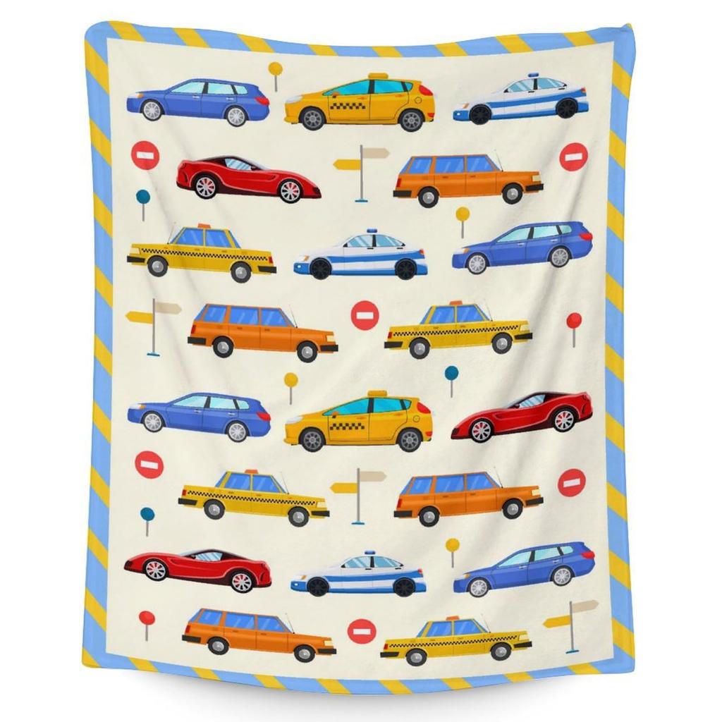 Cartoon airplanes cars Printed Blanket for Sofa Bed Travel Camping Living Room Office Conditioning Blanket for All Seasons Gifts