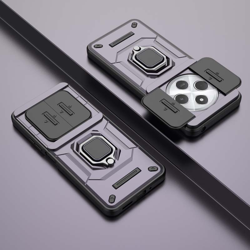 

Ring Holder Battle Bear Phone Case for Redmi 14C 13C A3 Xiaomi 14 Pro Ultra 14T Magnetic Suction Push Window Protective Cover Xiaomi 14T фиолетовый