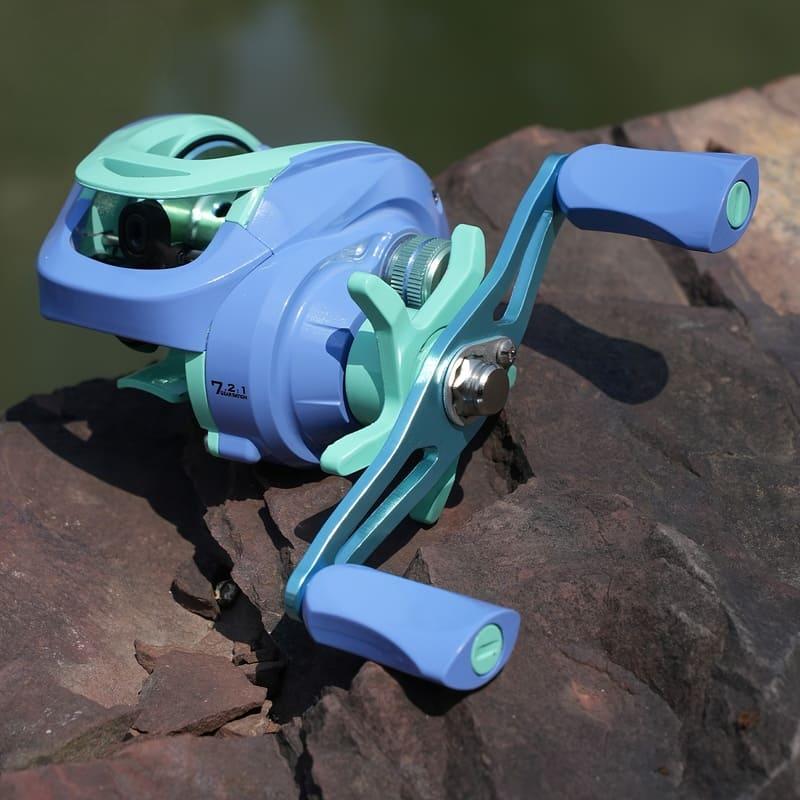 

High Quality Casting Reel Macaroon Color High Quality Aluminum Alloy Suitable for Left and Right Hand Freshwater and Saltwater Fishing Reels Left синій/зелений