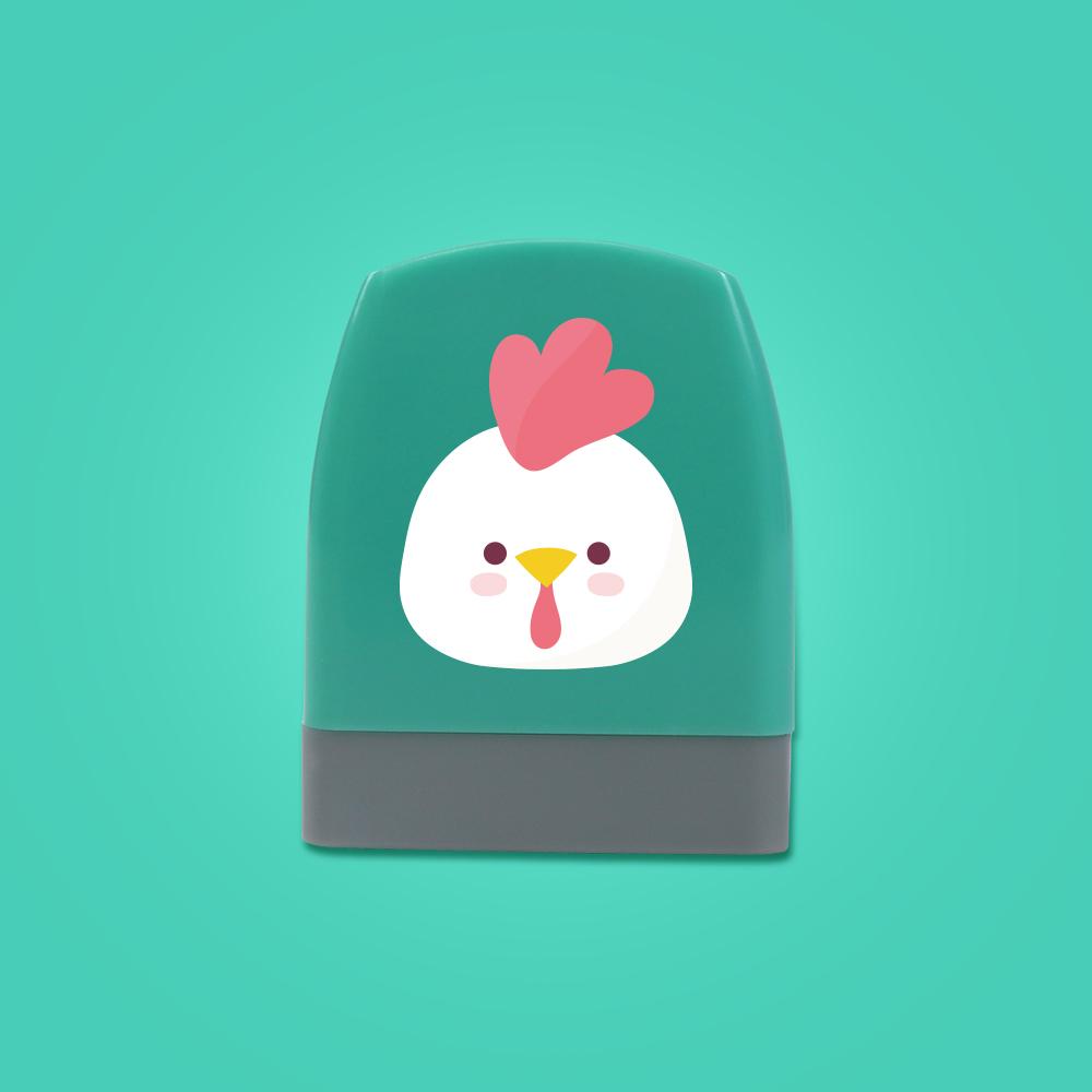 

1pc Personalize Custom Name Pig Bear Chicken Stamp Customized Name Stamp Waterproof Toy Student Clothes Chapter Wash not Faded YZ028-1-Green