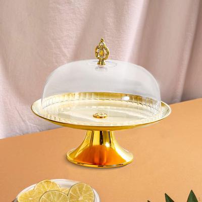 Kuchenständer Halter Tablett Vielseitig Hoher Fuß mit Haube für Kuchen Dessert