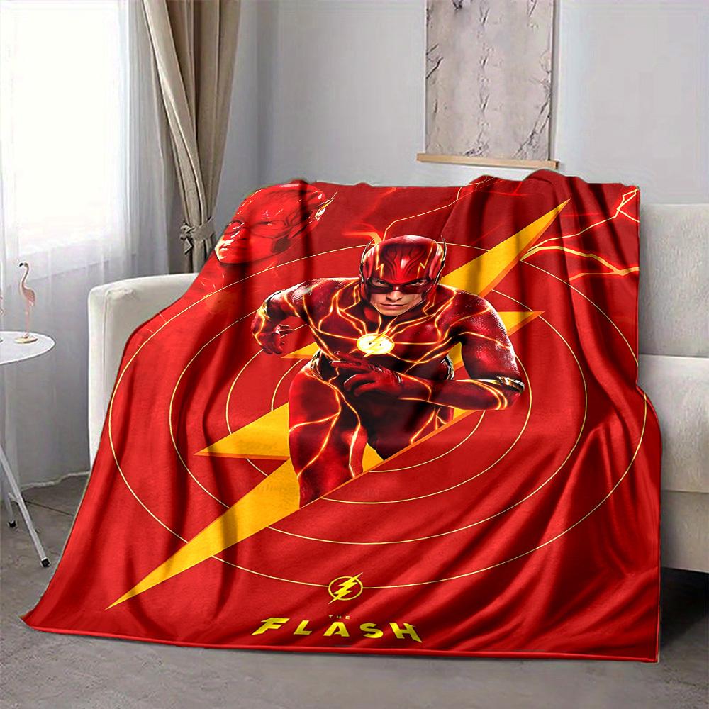 1pc Flash superhero Blanket Lightweight Flannel Throw For Sofa, Bed, Travel, Livingroom, Office, Couch, Chair, And Bed