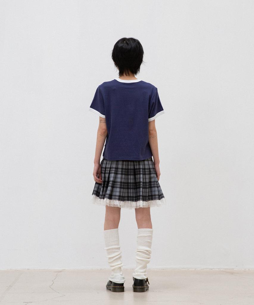 ISTKUNST Cherry Crop Ringer Tee_Navy(Ik2Fmft527A)