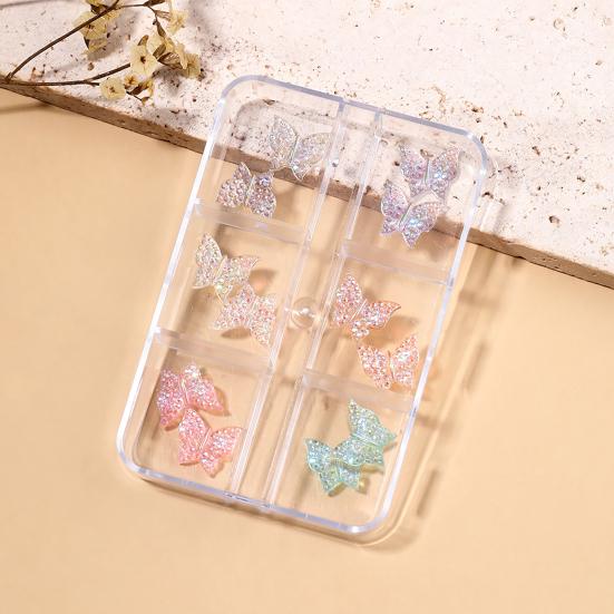 1 Cutie Decorațiuni Unghii Culoare Vividă Exquisit Efect Vizual Strălucitor Formă Mixtă Arată Farmec Plastic