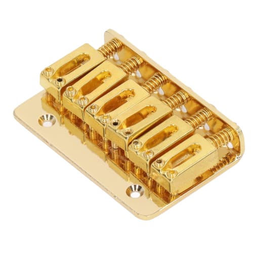 

Gold Hardtail Guitar Bridge Set, a 6-String Stable Iron Guitar Fixed Saddle Bridge with Beautiful Look and Intonation Improvement, for Maintenance