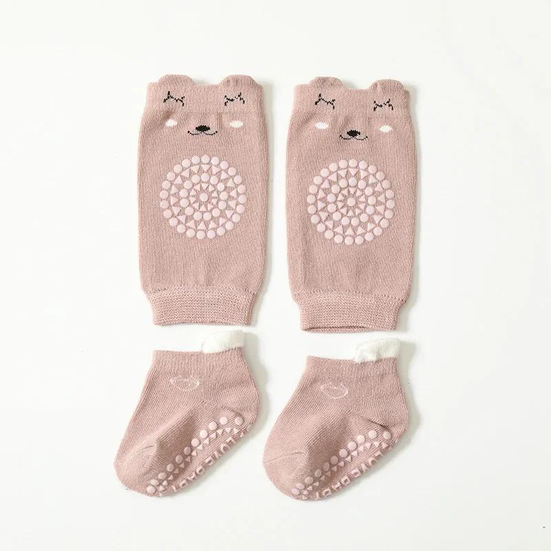 Krabbelschutzsocken Set Sommer Baby Knie Cartoon Anti-Rutsch Socken Kinder Boden Socken Knieschoner Gehen Schutz für Mädchen Jungen
