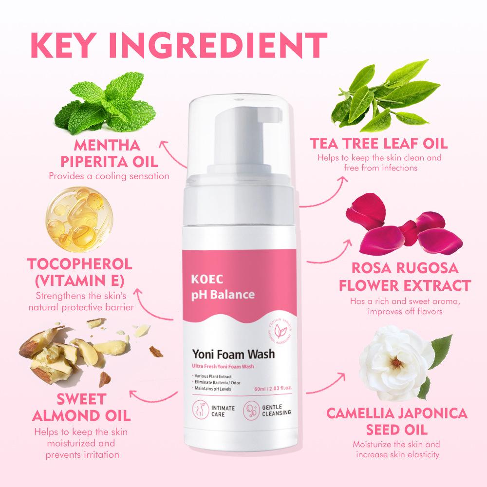 KOECPH Yoni Foam Wash Balancing Feminine Cleansing Mousse Fresh Care Gentle Formula 150ml