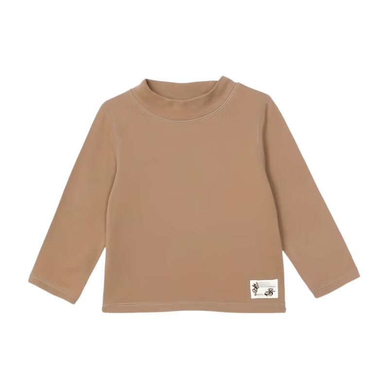 LUSON Kids' Fleece-Lined Half-High Collar T-Shirt