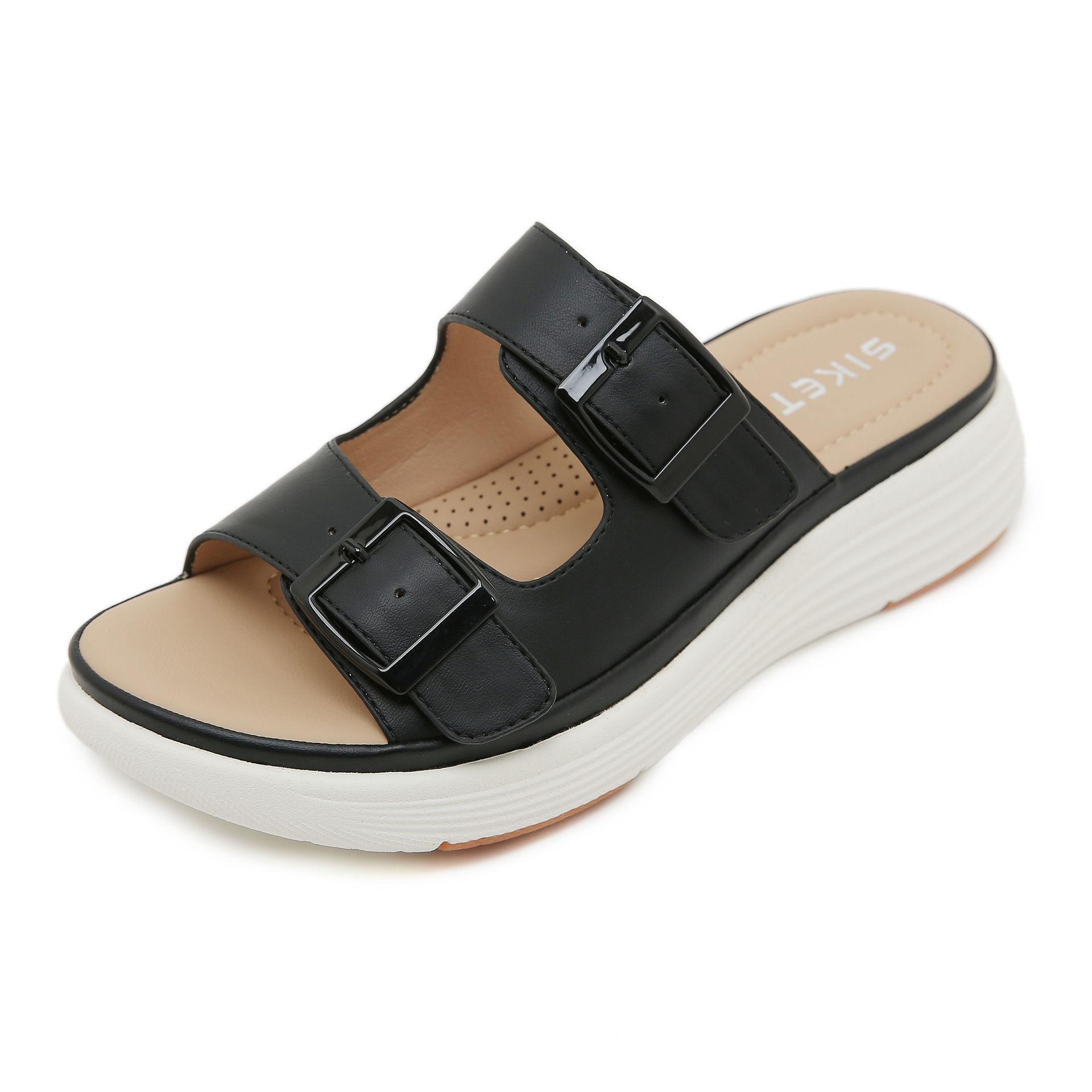 

Fashion Summer Fashion Women Wedges Sandals Open Toe Non-slip Leather Casual Platform Retro Shoes Slippers Women Zapatos De Mujer 36