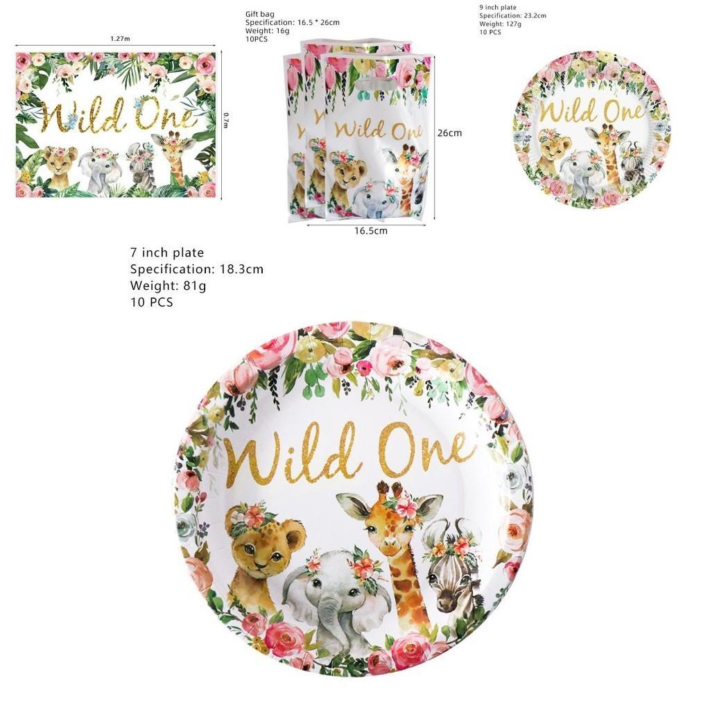 Ein farbenfrohes Tierwelt Geburtstagsfeier Zubehör Deko Für fröhliche Feiern**