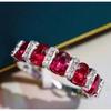 Style Colored Gems Light Luxury Ins Rings for Women Fashion Temperament High End Rings Niche Design Index Finger Ring