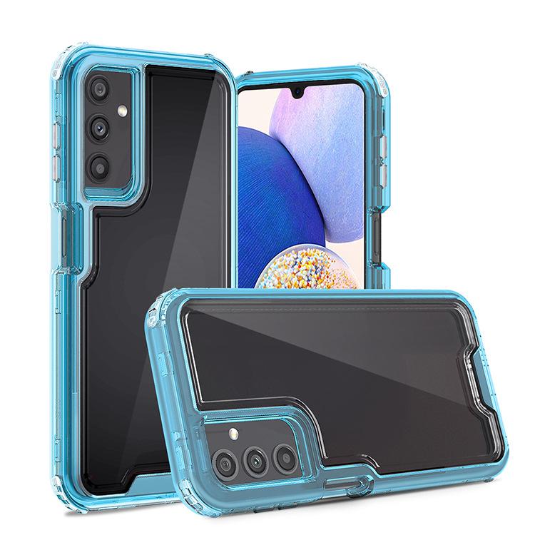 

Transparent Blue Three-in-one Mobile Phone Case for Samsung A14 5 Airbags Anti-fall and Four-corner Protection A54 5G
