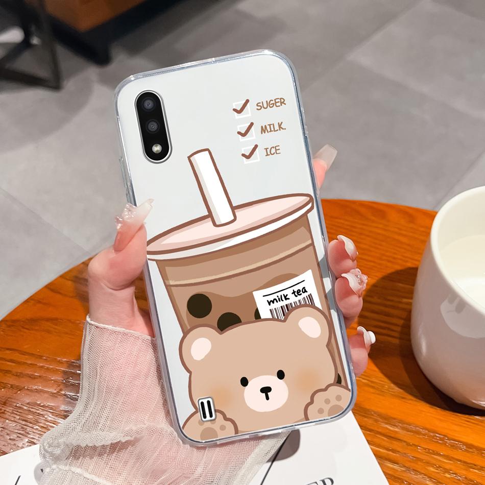 For Samsung Galaxy A01 M01 Core Case Gradient Flowers Soft TPU Silicone Phone Cases For Samsung A 01 M 01 Protective Back Cover