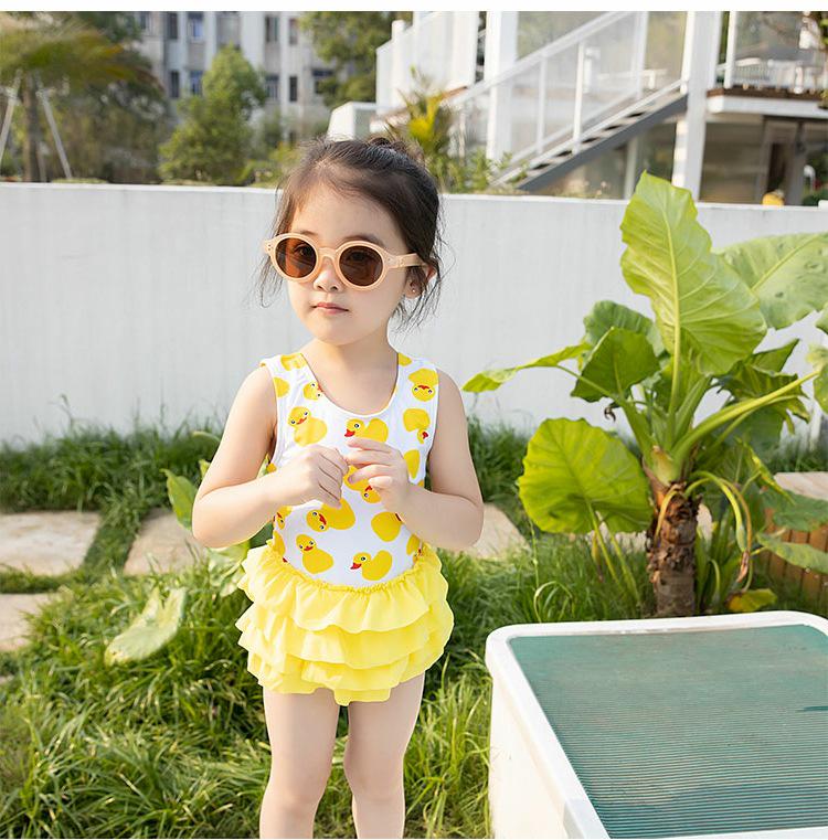 

Милый мультяшный слитный купальник для девочек - Корейский стиль, быстросохнущая летняя купальная одежда 80 cm