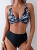 2026 European & American Women's High-Waisted Sexy Printed Bikini Set