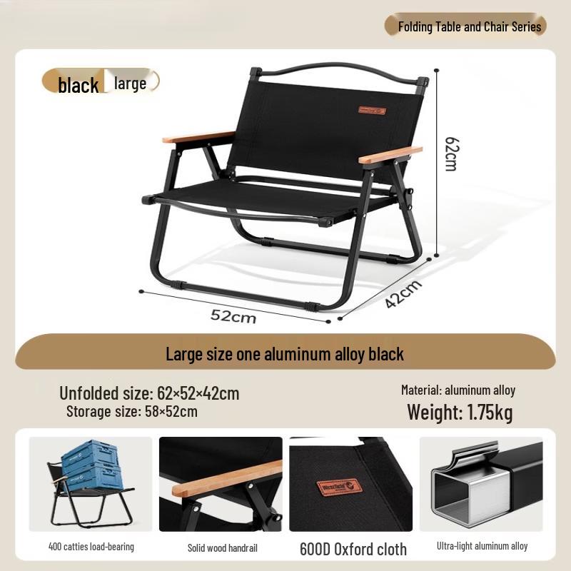 ZISIZ Portable Aluminum Folding Camping Chair