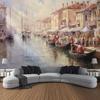 Vintage European Seaside Town Oil Painting Wall Tapestry Background Decor for Bedroom Dormitory Rural Home Gift