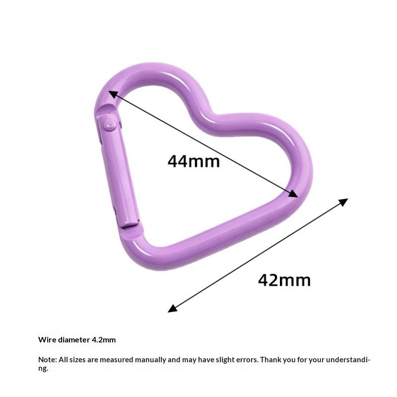 5PCS Multipurpose Heart Carabiner Keyrings Lightweight Hook Clips for DIY Jewelry Making Backpack Hanging Travel Use
