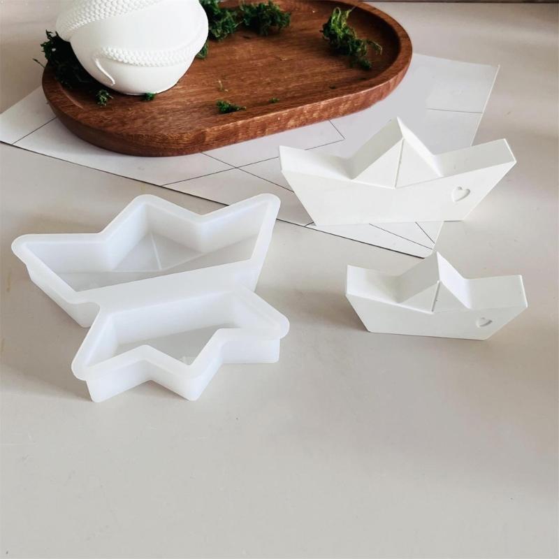 2 Size Heart Beach Boats Silicone Mold Epoxy Resins Mold for Candle Soap Making Fondant Mould for Candy Chocolate Baking