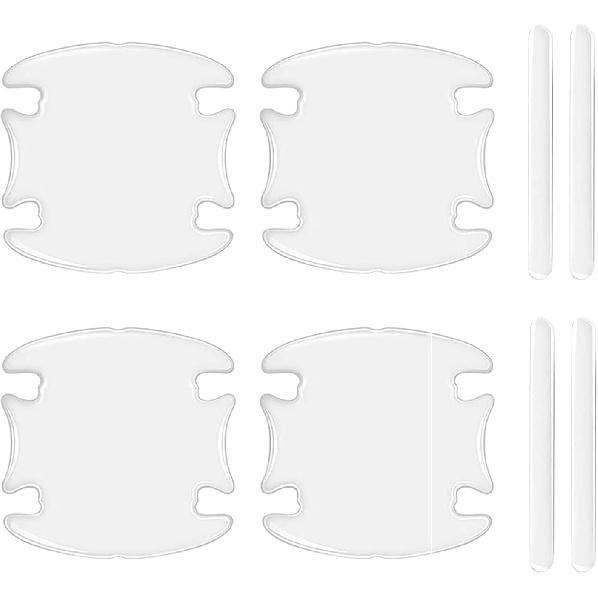 8PCS Car Door Handle Protector, Transparent Bumper Trim Guard Sticker, Waterproof Anti-Scratch Door Handle and Rear View Mirror Protection Film,