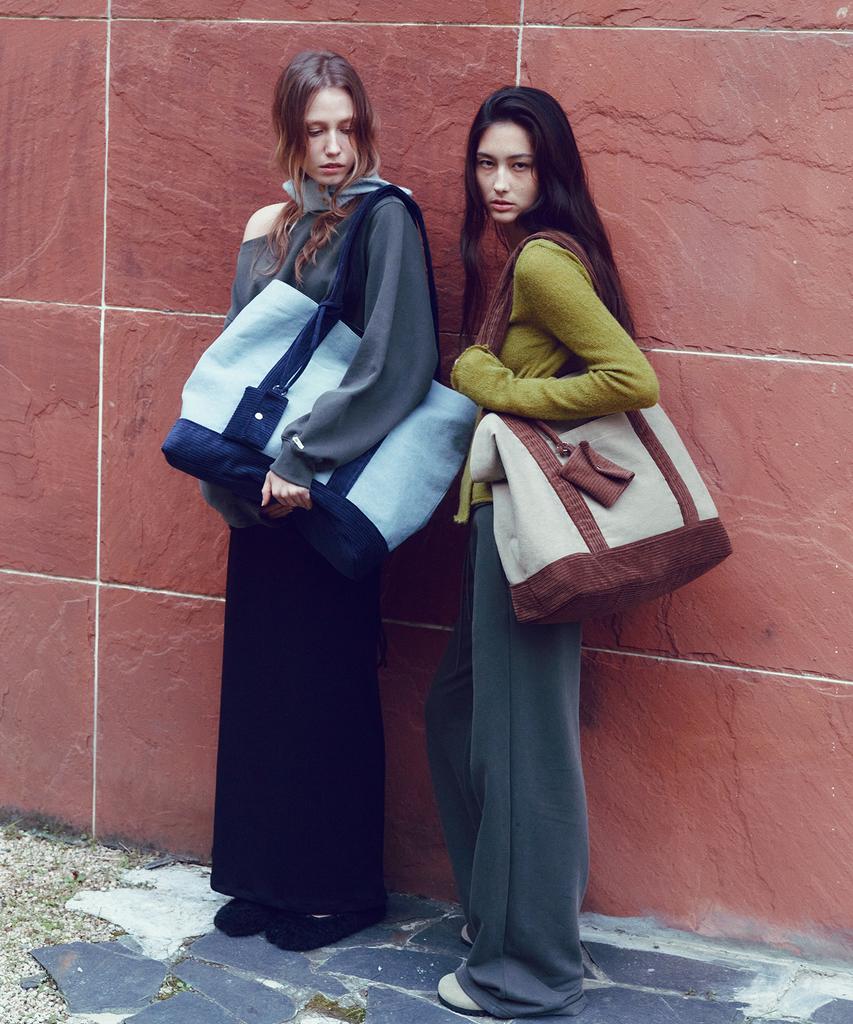 Citta Corduroy Canvas Big Shopper Bag_Cta938(Blue)