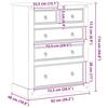 VidaXL Commode Corona 92x48x114 cm bois massif de pin, commode à tiroirs, classeur, armoire à tiroirs, armoire de rangement, 4005674
