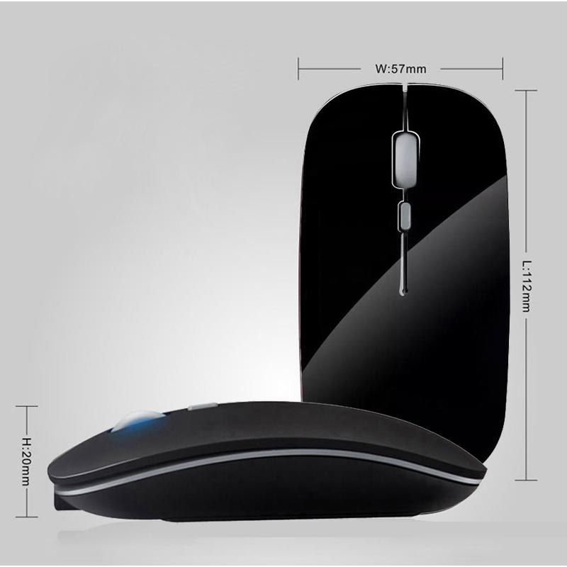 Erilles Rechargeable Optical Wireless Mouse Slient Button Ultra Thin Mini Optical Ultrathin USB 2.4G Mice for Computer Laptop
