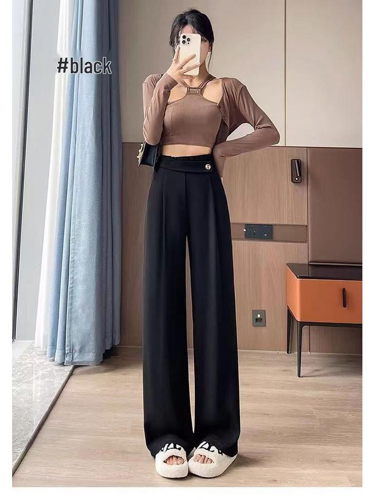2026 Autumn/Winter Women's High Waist Slimming Wide-Leg Pants