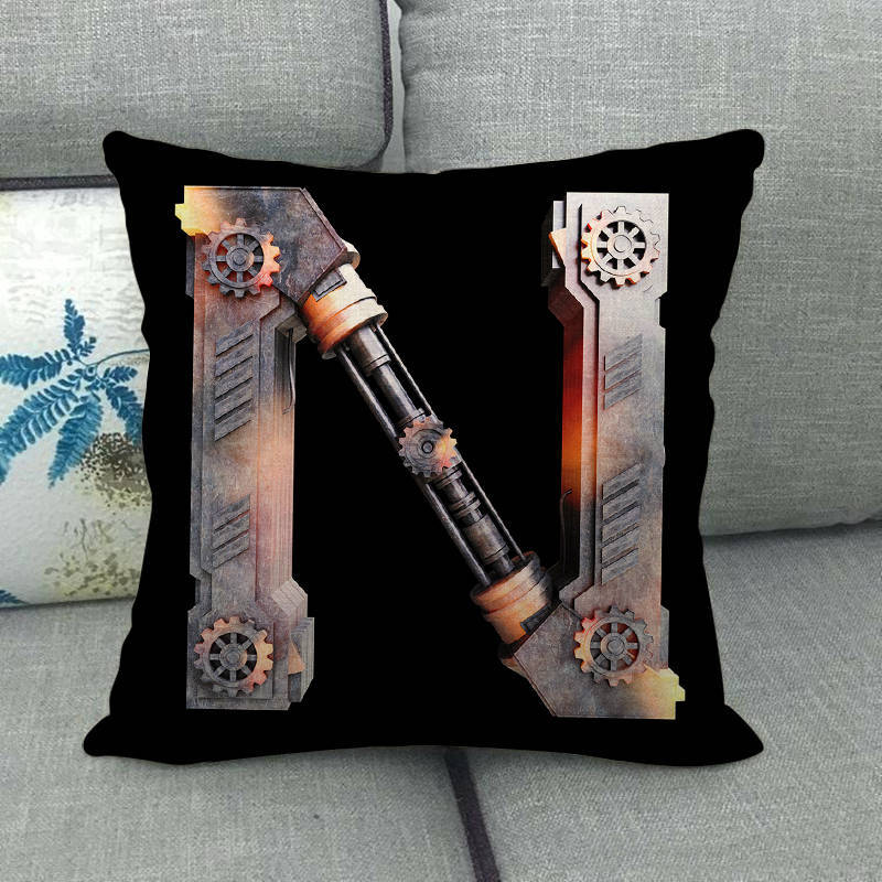 Science fiction style letters Digital printing short plush pillow covers for car sofa office cushion cover home goods
