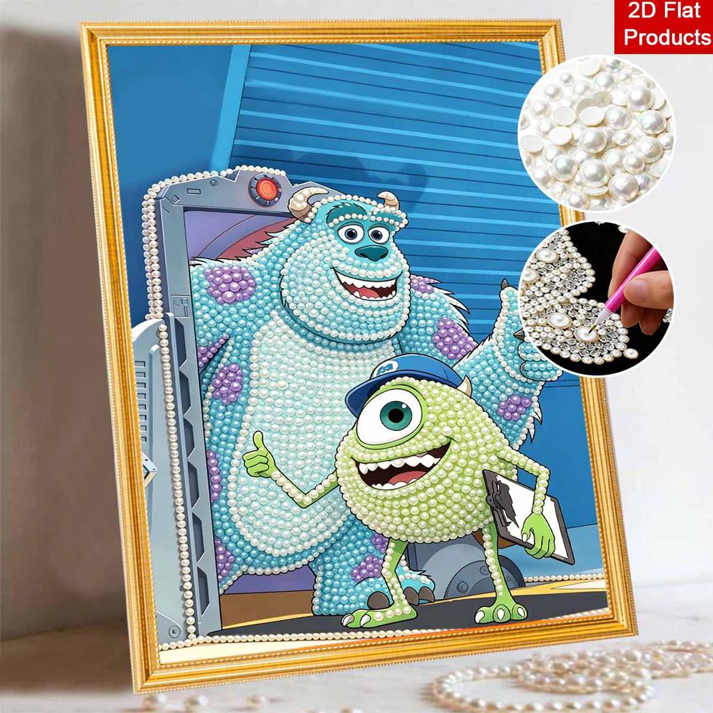 Disney Pearl Painting Monsters, Inc. DIY Pearl Art Painting Pearl Gem Painting Pictures Crafts Special Shape Home Wall Decoration