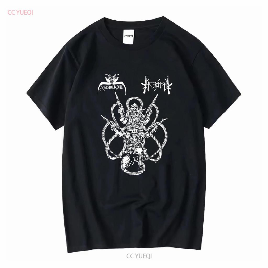 ABIGAIL HATE KOMMAND Split Vintage T Shirt Tour LP Black Metal Sabbat 7 Cassette vintage Washed graphic designer clothes