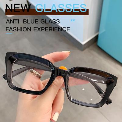 Damen Dioptrien Großer Rahmen Tragbare Brille Hochauflösend 0~+ 3.00 Übergroße Alterssichtigkeit Herren Quadratische Lesebrille Schmuck