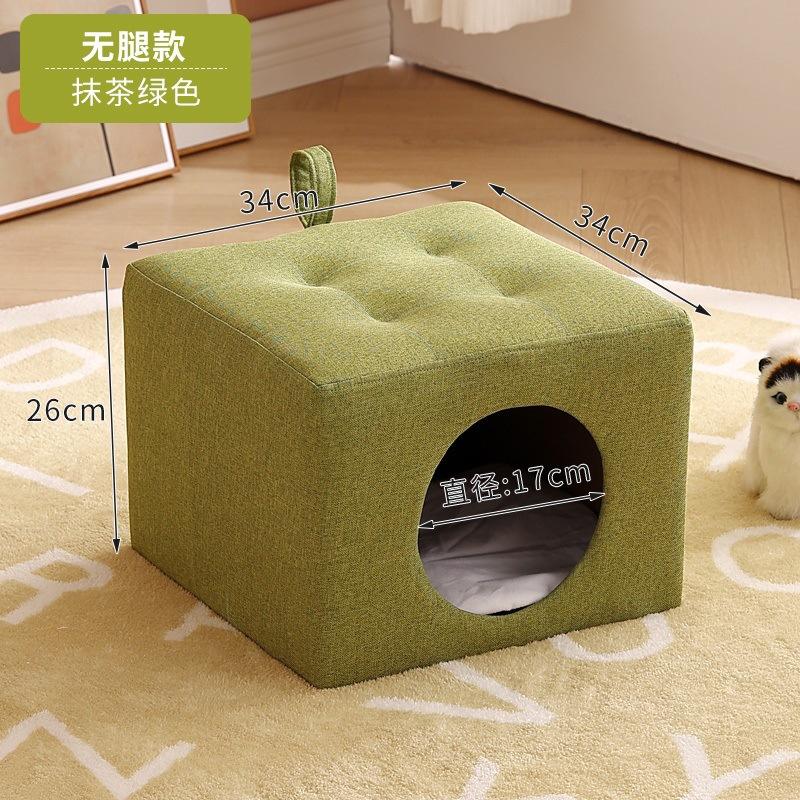 Solid Wood Cat Nest Stool Closed Type Shared Cat Products Kitten House The House Is Universal In All Seasons