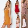Elegant Women Fashion Mini Pleated Sling Dress Skirt Sleeveless Cocktail Dress