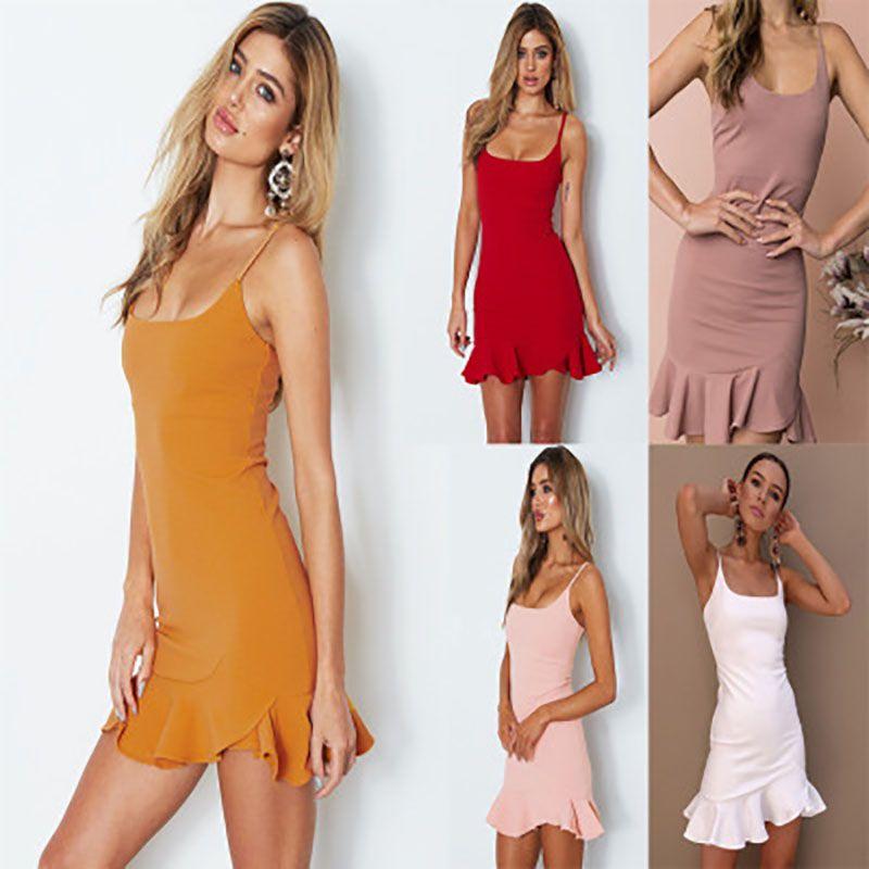 Elegant Women Fashion Mini Pleated Sling Dress Skirt Sleeveless Cocktail Dress