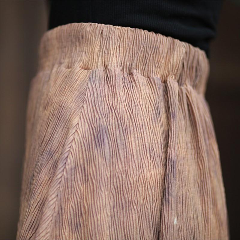 Johnature Femei Fuste Florale cu Imprimeu Vintage Haine Toamnă Patchwork Fuste Femei cu Talie Elastică